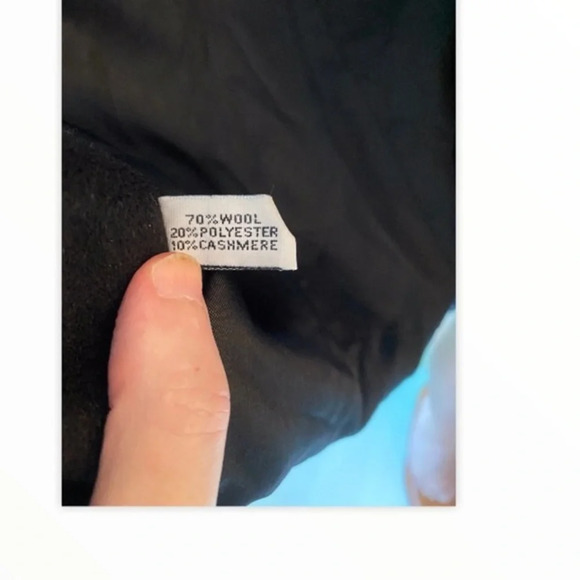 Albert Nipon Black Wool Pea Coat - Picture 15 of 16